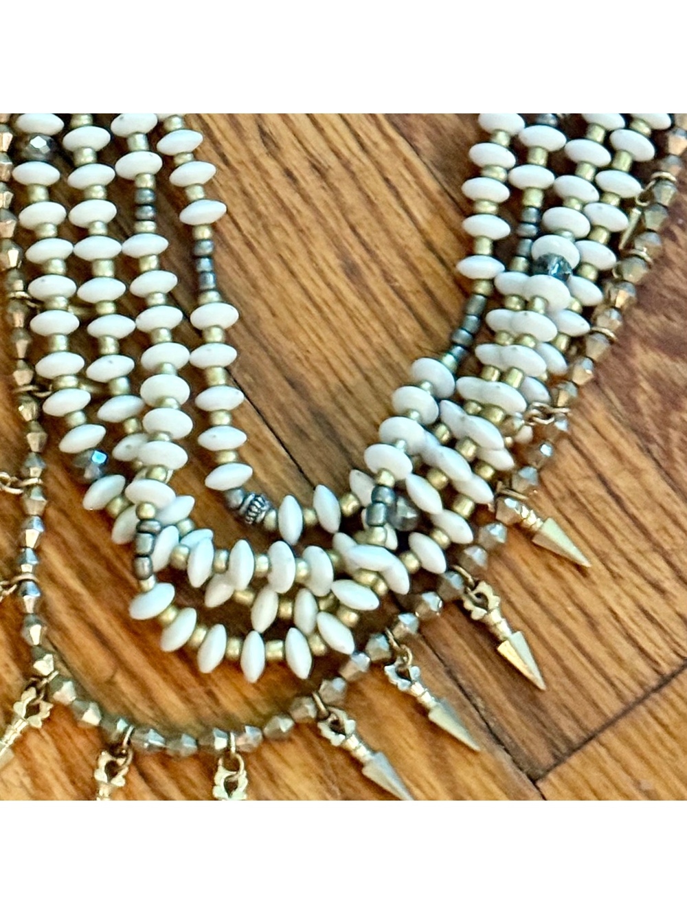 Plunder Multi-Strand Beaded Necklace with Spike Charms